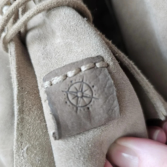 Bussola Combat Boots Lightweight Leather Suede Taupe Beige Camo size 9.5 Italy - Picture 8 of 8